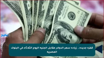 قفزة جديدة.. زيادة سعر الدولار مقابل الجنيه اليوم الثلاثاء في البنوك المصرية